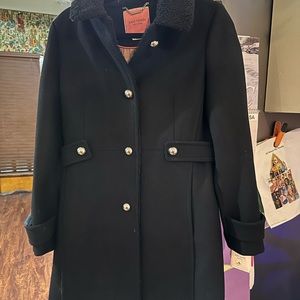 Kate Spade brand new Black Sherpa wool lined coat w/tags size Medium